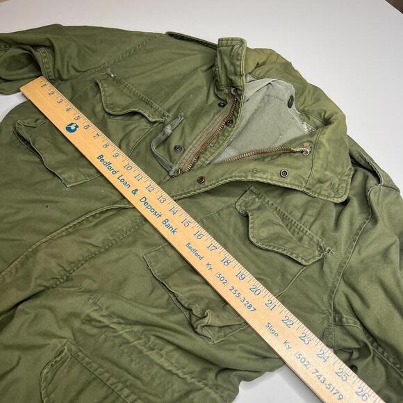 70s Vintage M-65 Military Field Jacket OG-107 Green Sz L (Approx) Scovill Zip - Picture 5 of 13